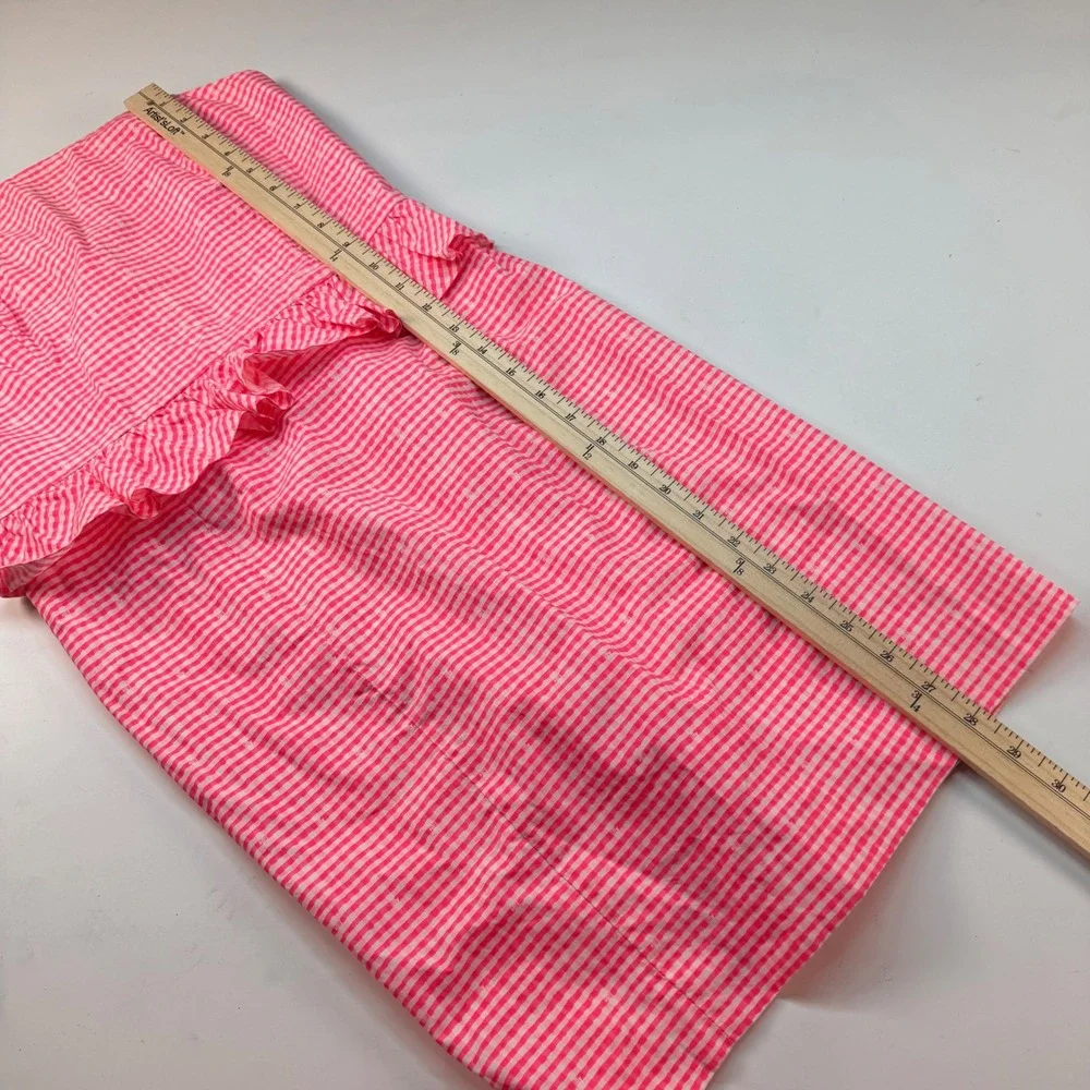 Lilly Pulitzer Seersucker Strapless Peplum Ruffle Dress Pink Size 4 Cotton - Picture 7 of 9